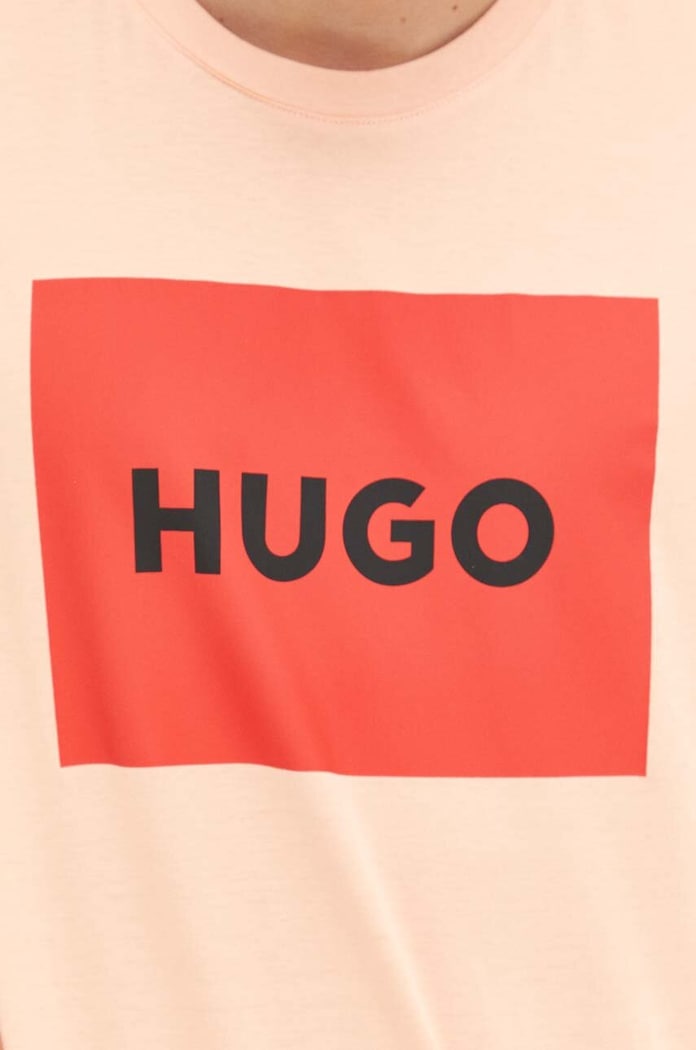 HUGO t-shirt bawełniany Dulive222 50467952 pomarańczowy