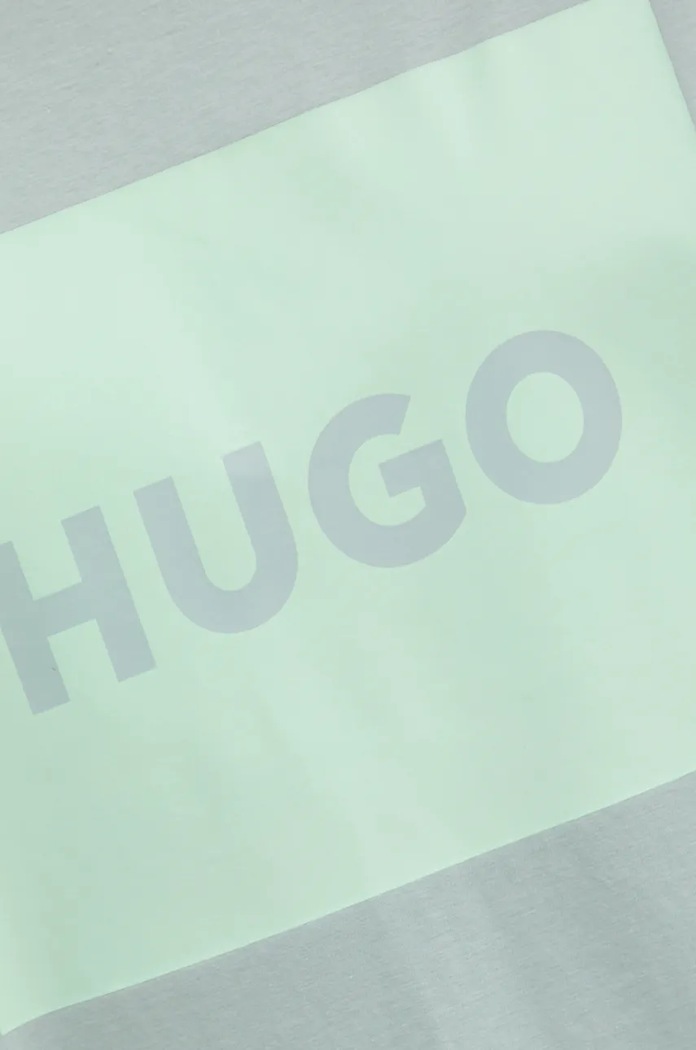 HUGO t-shirt bawełniany Dulive222 zielony 50467952