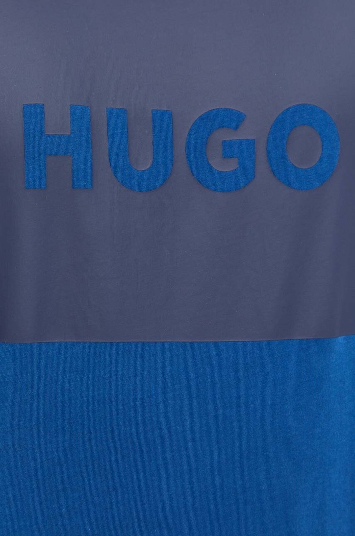 HUGO pamut póló 50467952 kék
