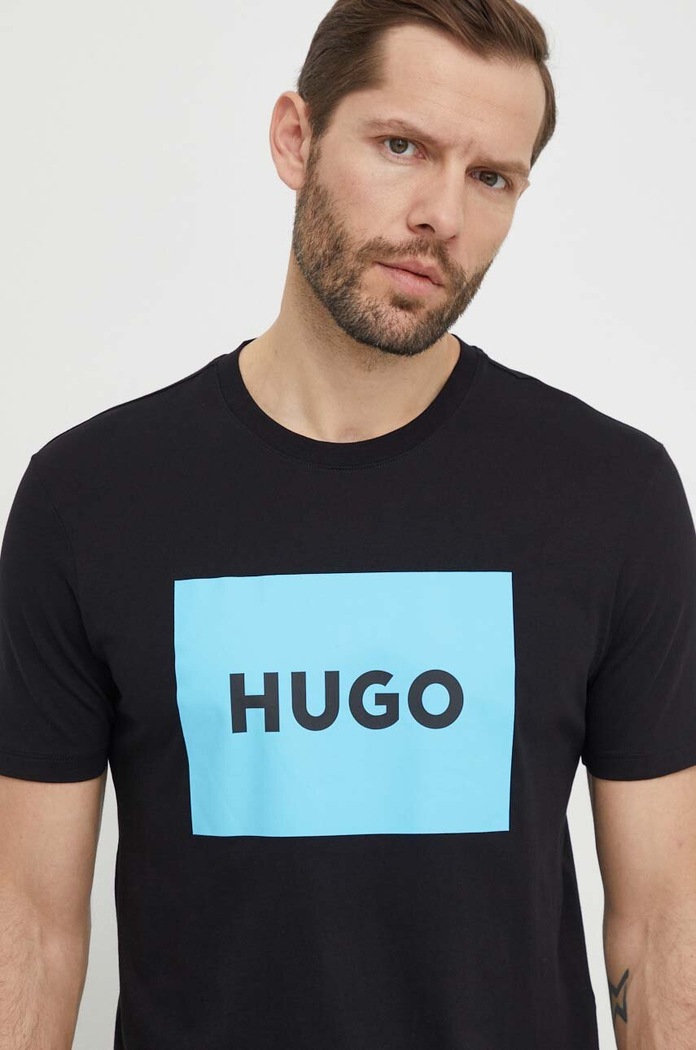 Oblečení Bavlněné tričko HUGO Dulive222 50467952 černá