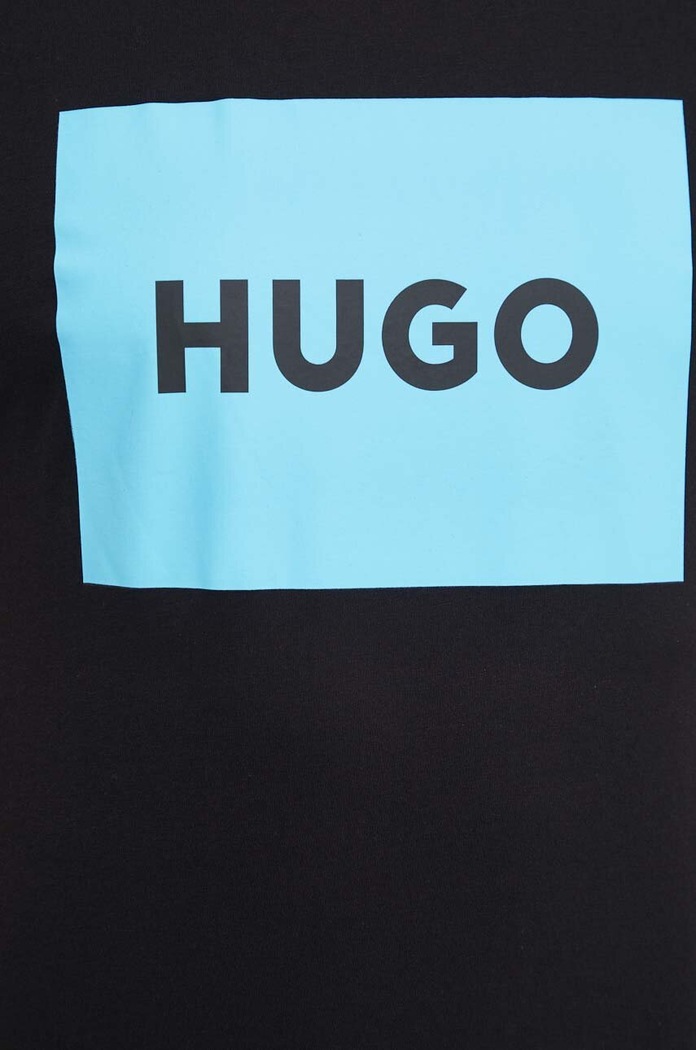 Bavlněné tričko HUGO Dulive222 černá 50467952
