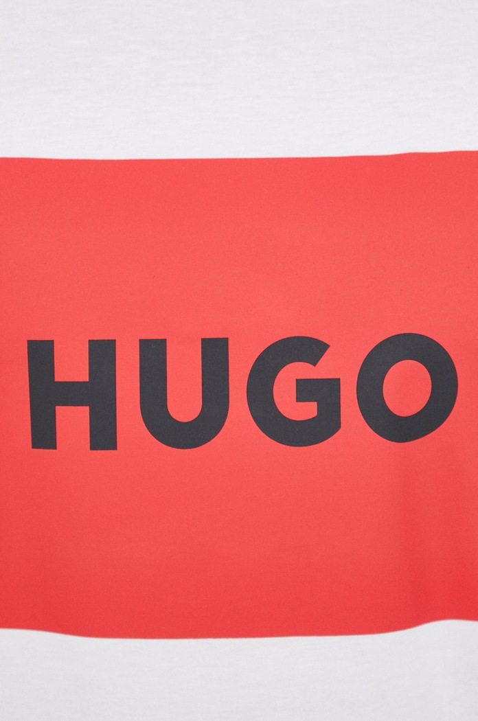 Βαμβακερό μπλουζάκι HUGO San Jared-C 50467952 λευκό