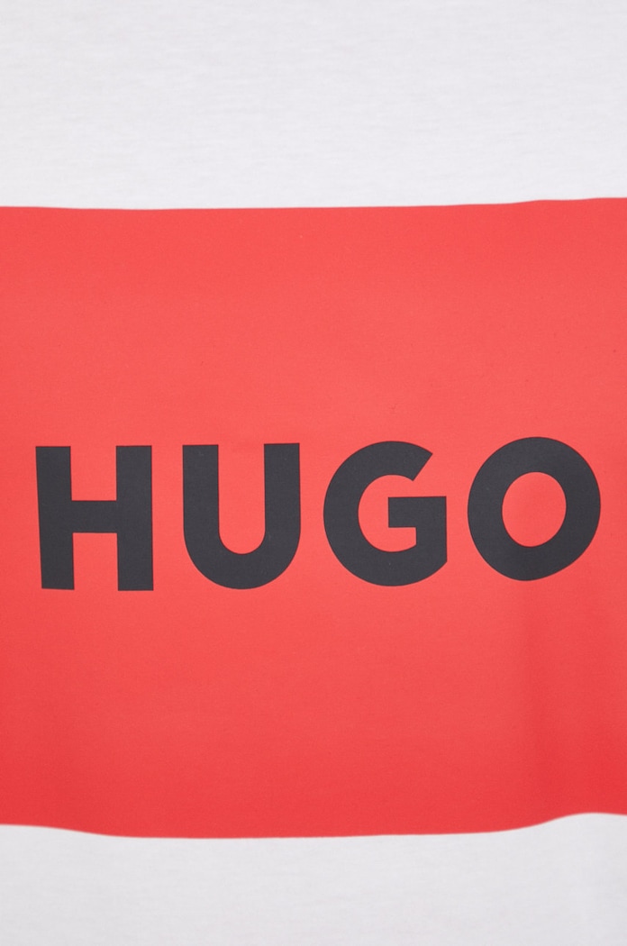 Βαμβακερό μπλουζάκι HUGO San Jared-C 50467952 λευκό