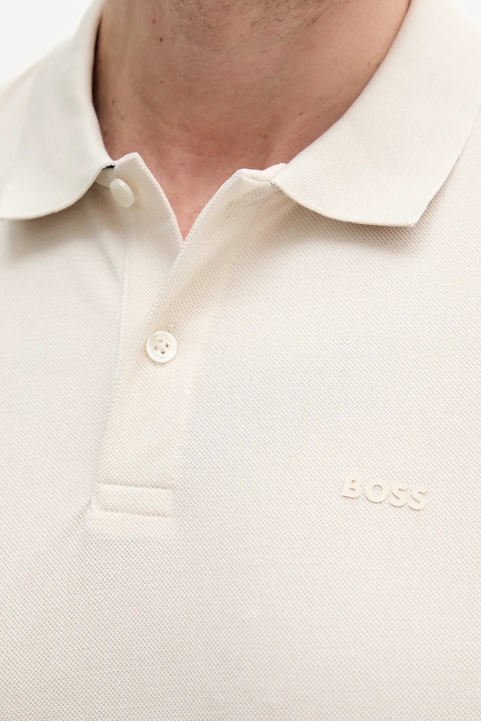 BOSS polo pánské bavlněné Parlay 147 béžová 50467113