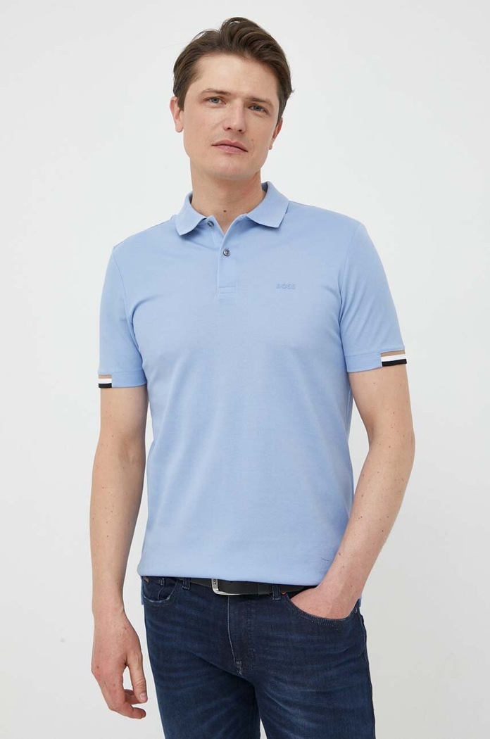 Polo męskie bawełniane Parlay 147 BOSS 50467113 niebieski