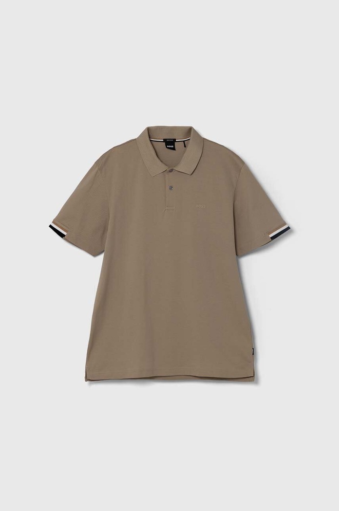 BOSS polo męskie bawełniane Parlay 147 bawełna beżowy 50467113