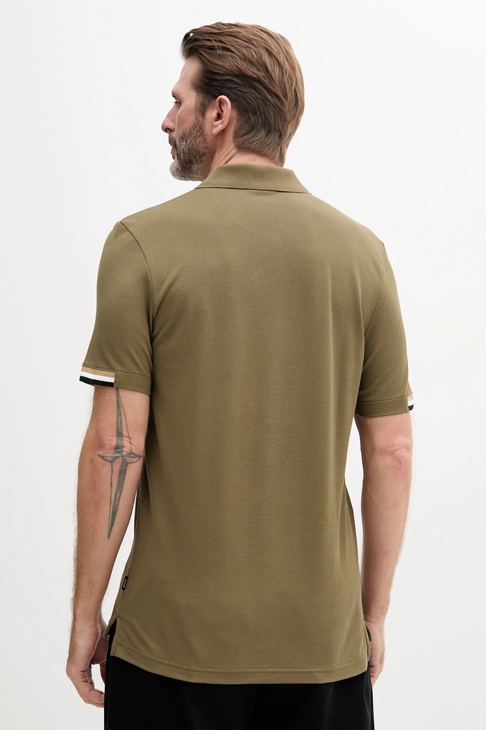 BOSS polo pentru bărbați din bumbac Parlay 147 50467113 verde AA00
