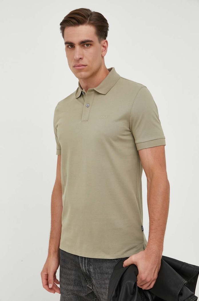 BOSS polo bawełniane bawełna zielony 50468301