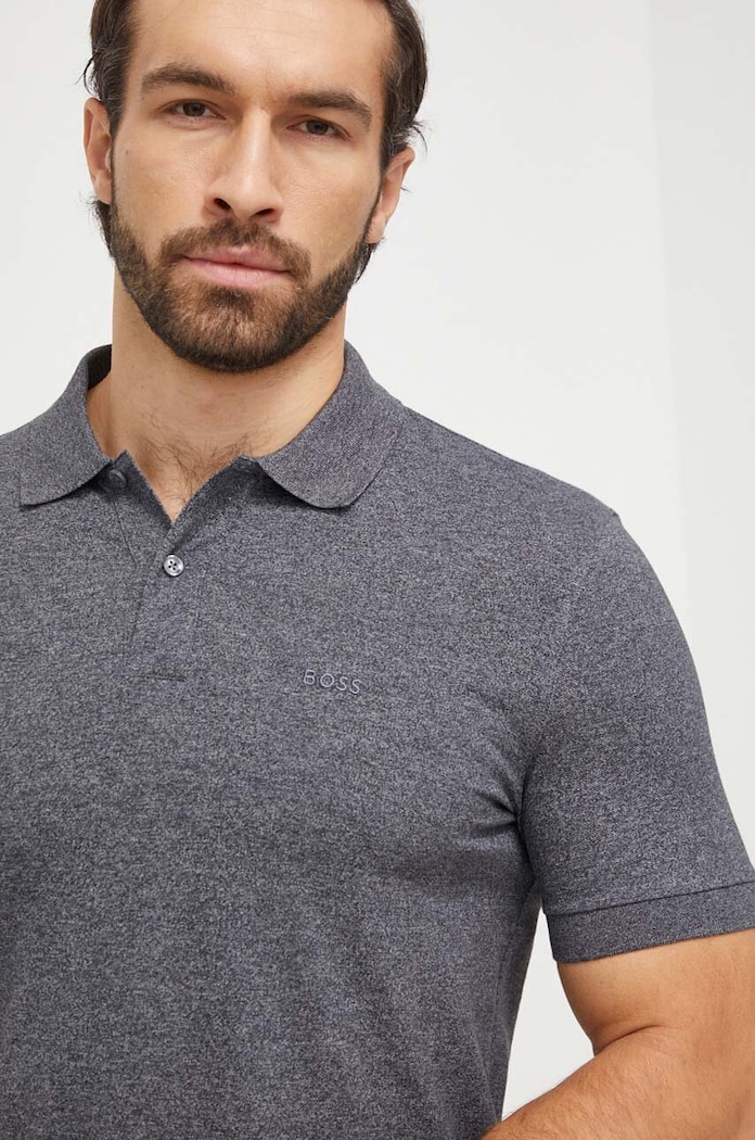Oblečení Bavlněné polo tričko BOSS 50468301 šedá