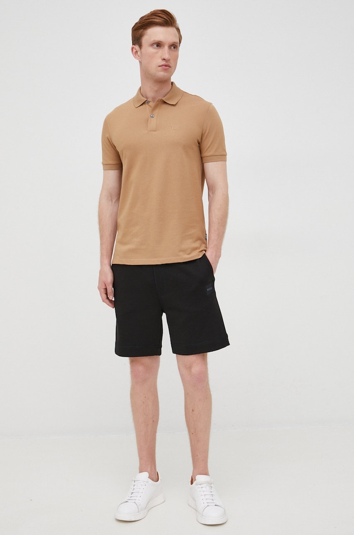 BOSS polo bawełniane 50468301 50468301 beżowy AW24