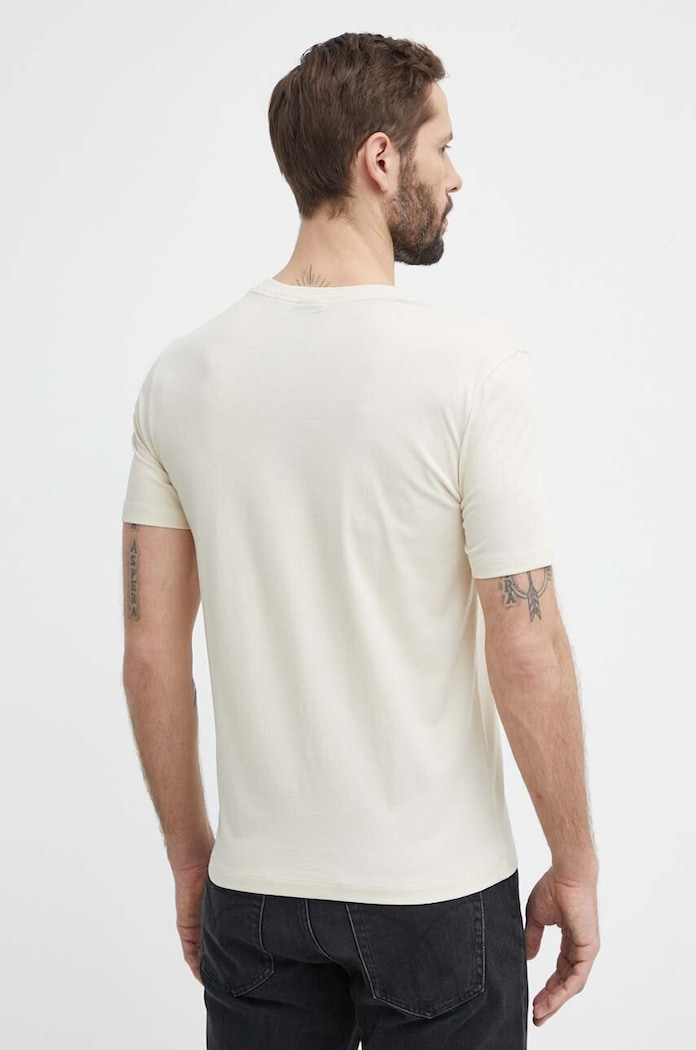 Odzież BOSS T-shirt męski bawełniany Thompson 01 50468347 beżowy