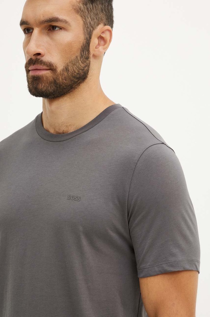 BOSS T-shirt męski bawełniany Thompson 01 50468347 szary AA00
