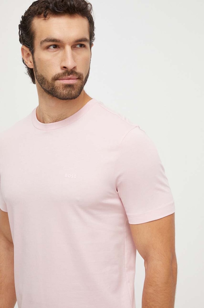 Odzież BOSS T-shirt męski bawełniany Thompson 01 50468347 różowy