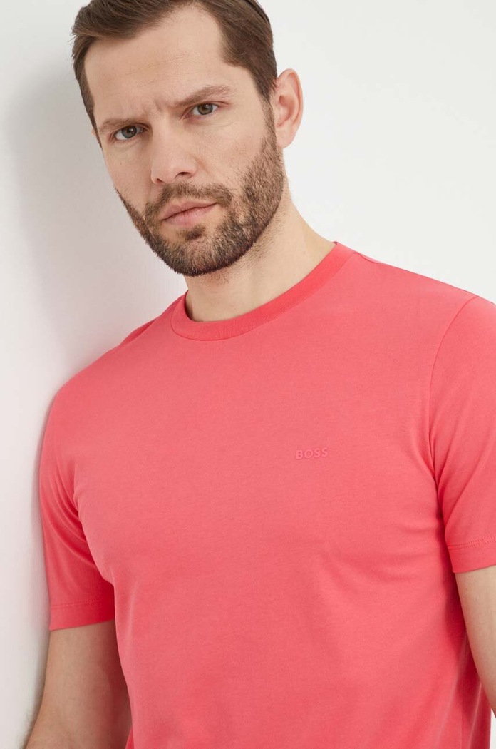 Odzież BOSS T-shirt męski bawełniany Thompson 01 50468347 różowy