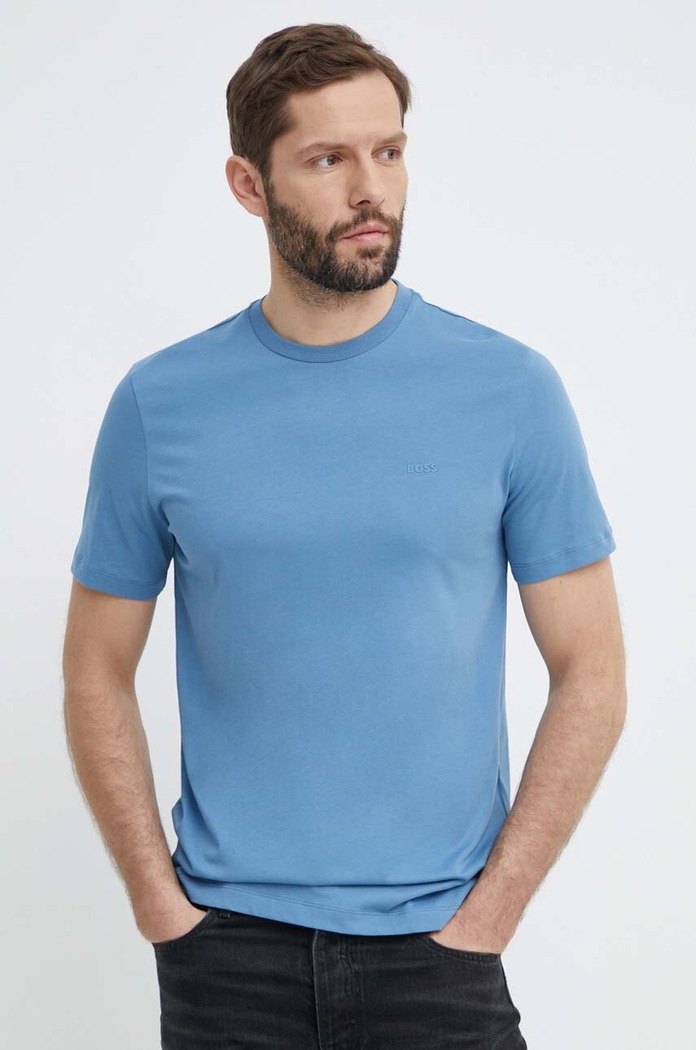 BOSS T-shirt męski bawełniany Thompson 01 50468347 niebieski AA00