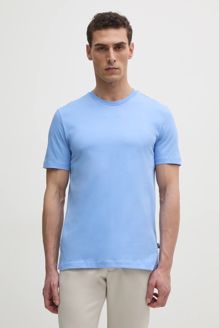 BOSS T-shirt męski bawełniany Thompson 01 bawełna niebieski 50468347
