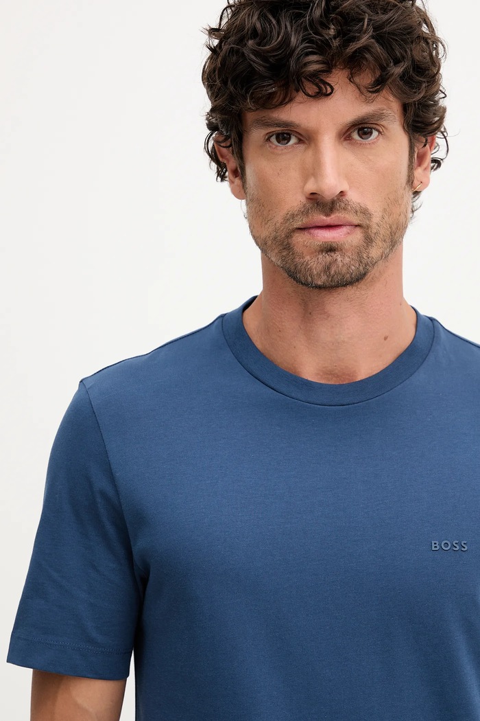 BOSS t-shirt ανδρικό βαμβακερό Thompson 01 τιρκουάζ 50468347