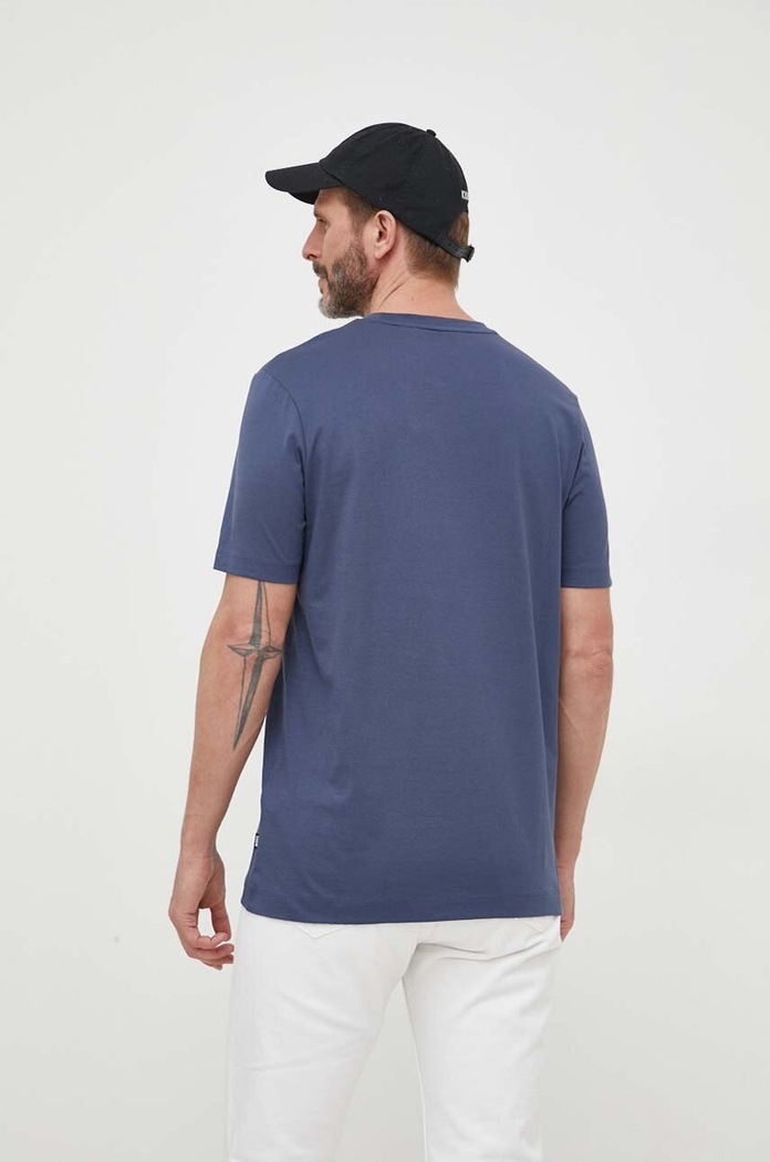 Odzież BOSS T-shirt męski bawełniany Thompson 01 50468347 granatowy