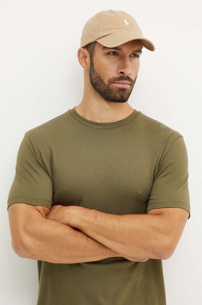 BOSS T-shirt męski bawełniany Thompson 01 50468347 zielony AA00