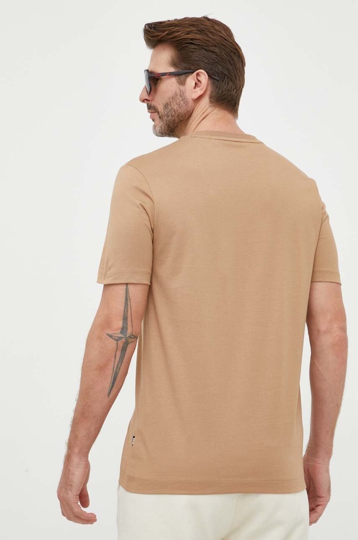 Odzież BOSS T-shirt męski bawełniany Thompson 01 50468347 beżowy