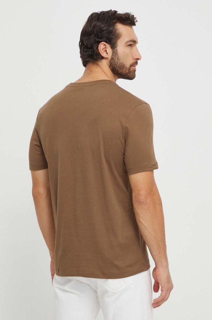 BOSS T-shirt męski bawełniany Thompson 01 50468347 brązowy AA00