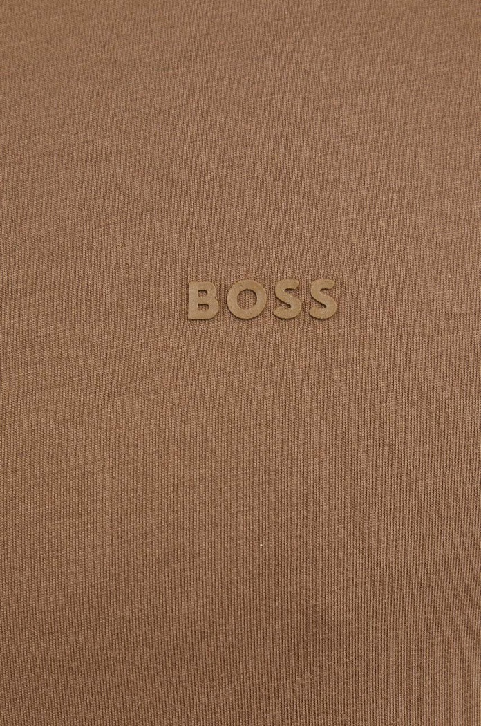 BOSS T-shirt męski bawełniany Thompson 01 brązowy 50468347