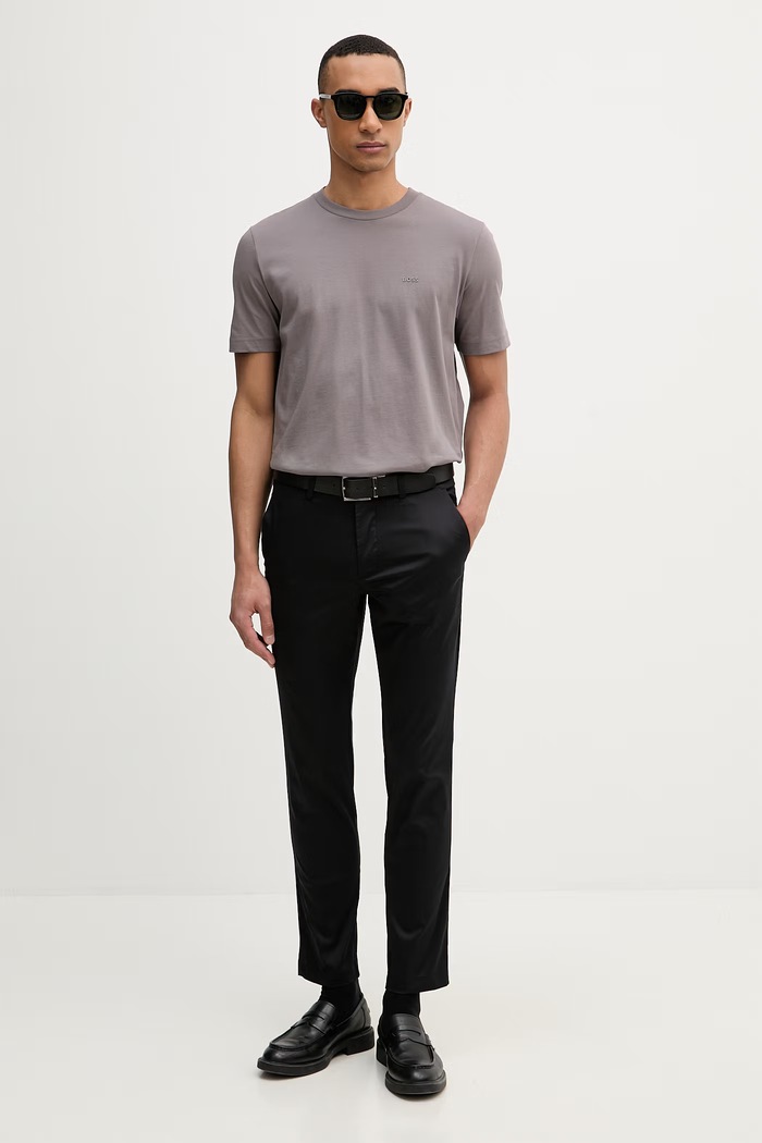 BOSS t-shirt ανδρικό βαμβακερό Thompson 01 50468347 καφέ AA00