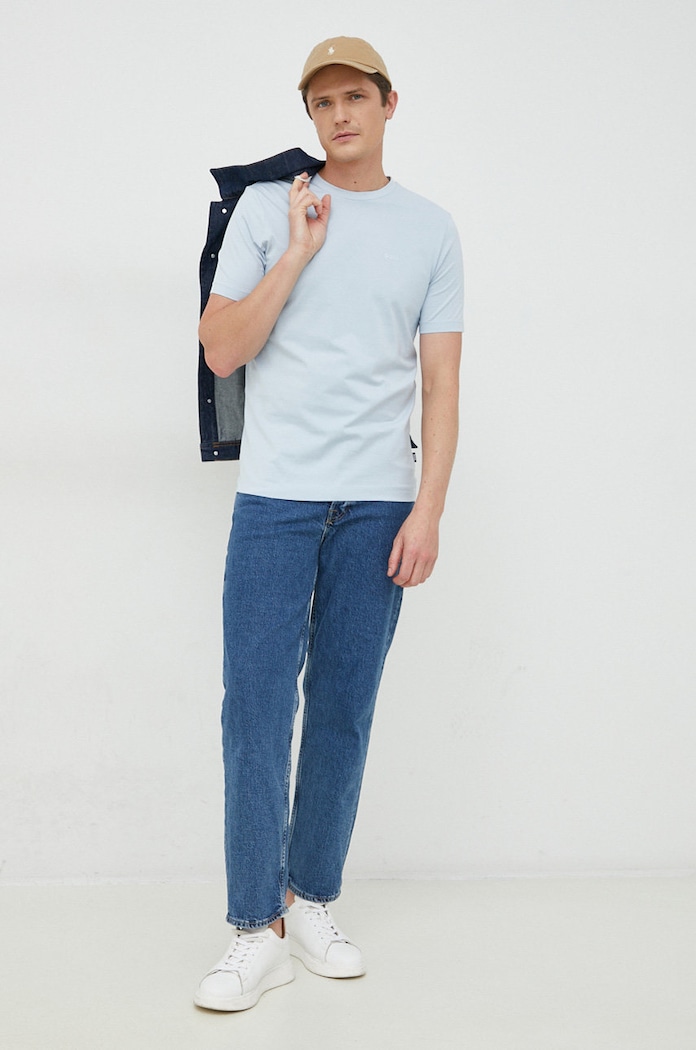 BOSS tricou bărbătesc din bumbac Thompson 01 50468347 albastru AA00