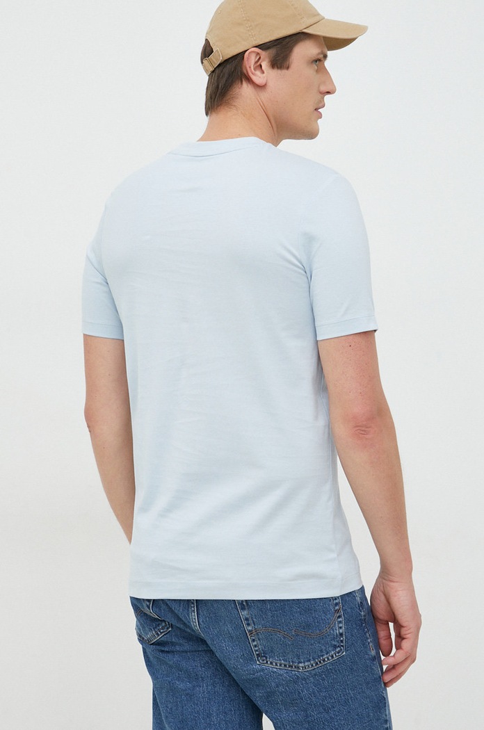 Îmbrăcăminte BOSS tricou bărbătesc din bumbac Thompson 01 50468347 albastru