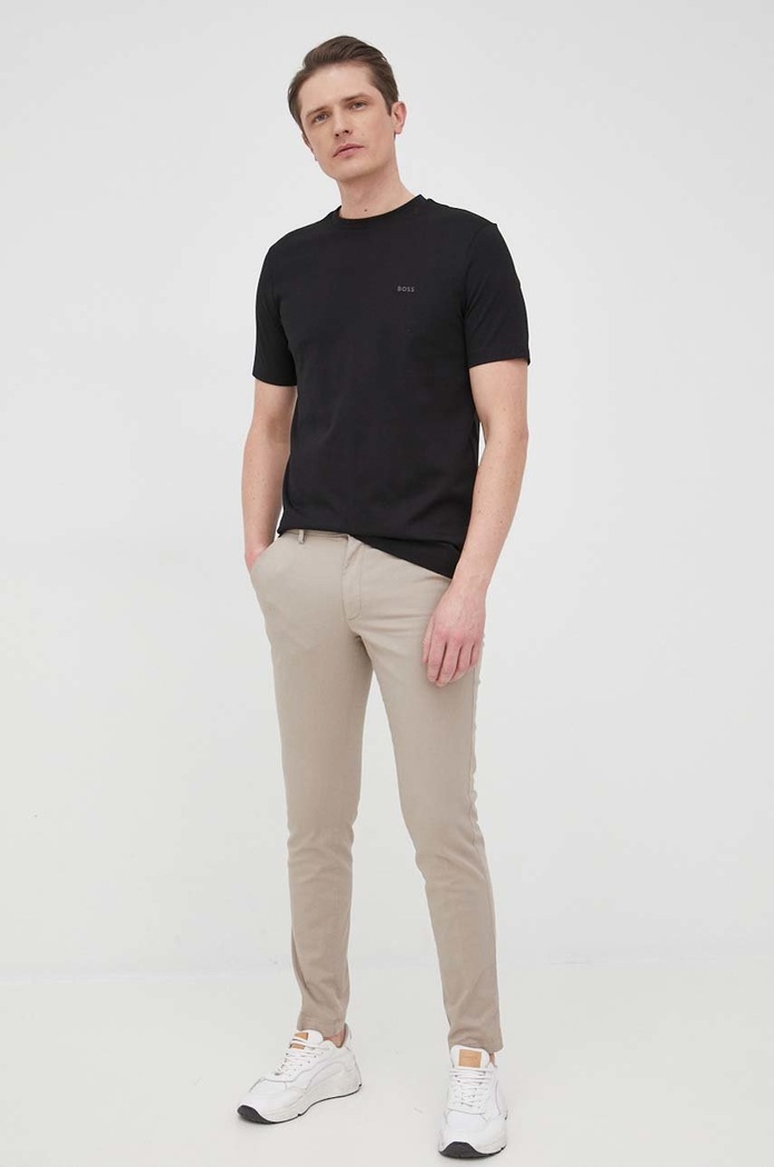 BOSS T-shirt męski bawełniany Thompson 01 50468347 czarny AA00