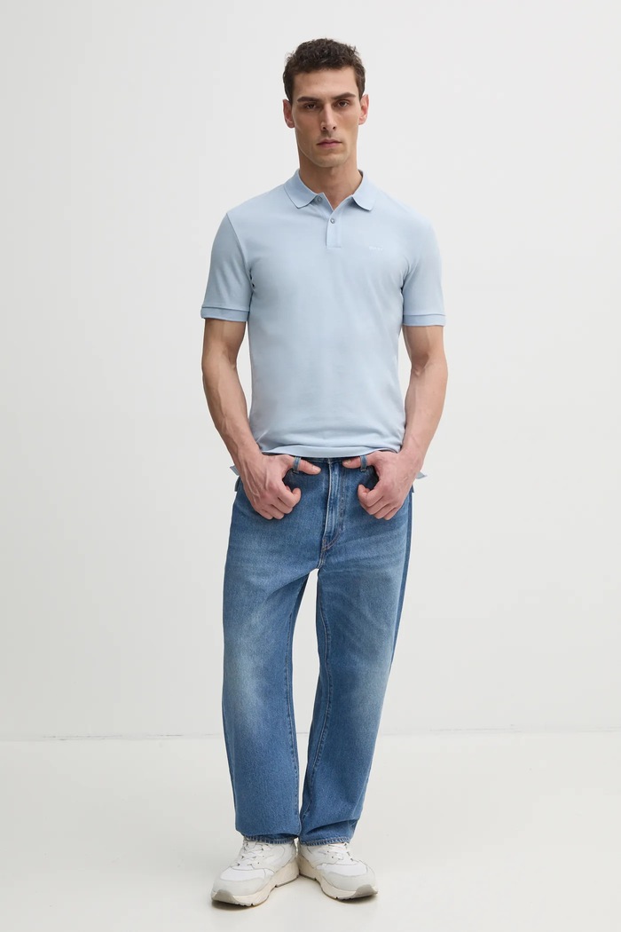 BOSS polo de bumbac Pallas 50468362 albastru AA00