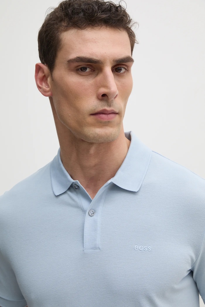 BOSS polo de bumbac Pallas albastru 50468362