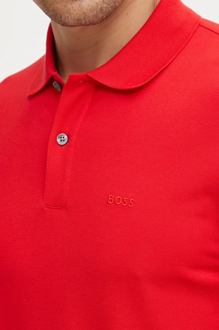 BOSS polo bawełniane Pallas czerwony 50468362