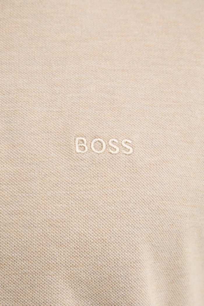 Памучна тениска с яка BOSS Pallas 50468362 бежов