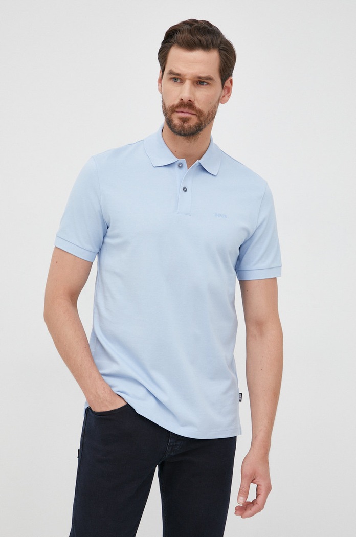 BOSS polo de bumbac Pallas regular albastru 50468362