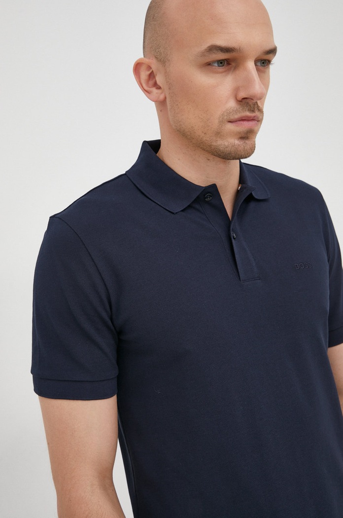 Bavlněné polo tričko BOSS Pallas námořnická modř 50468362