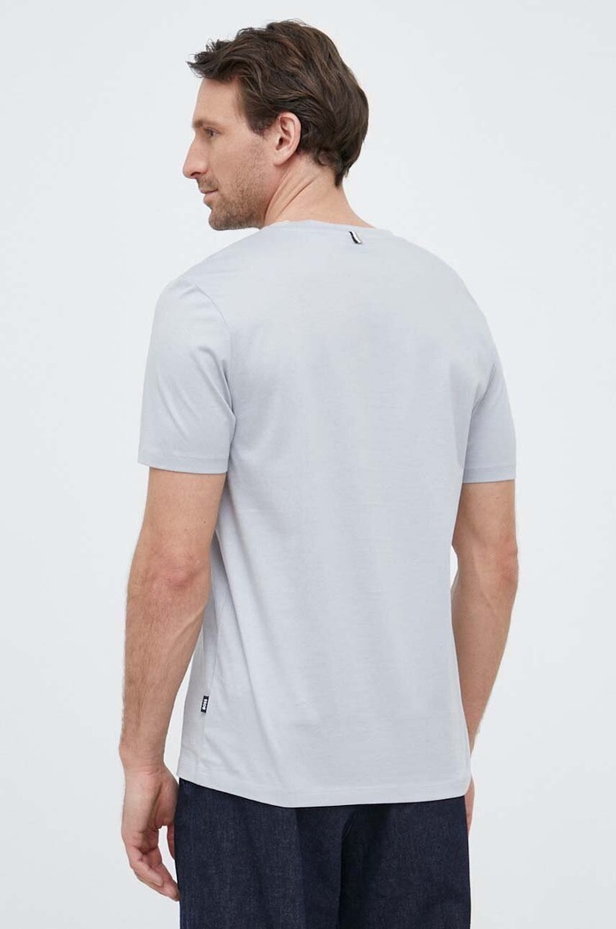 Ρούχα BOSS t-shirt ανδρικό βαμβακερό 50468395 γκρί