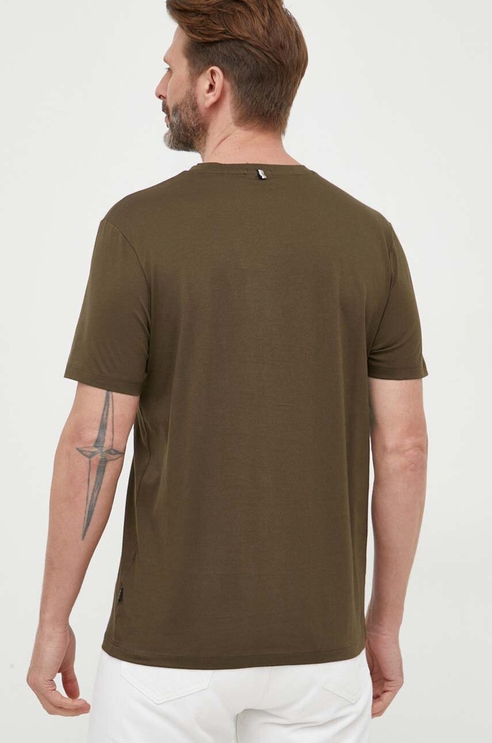 Odzież BOSS T-shirt męski bawełniany 50468395 zielony