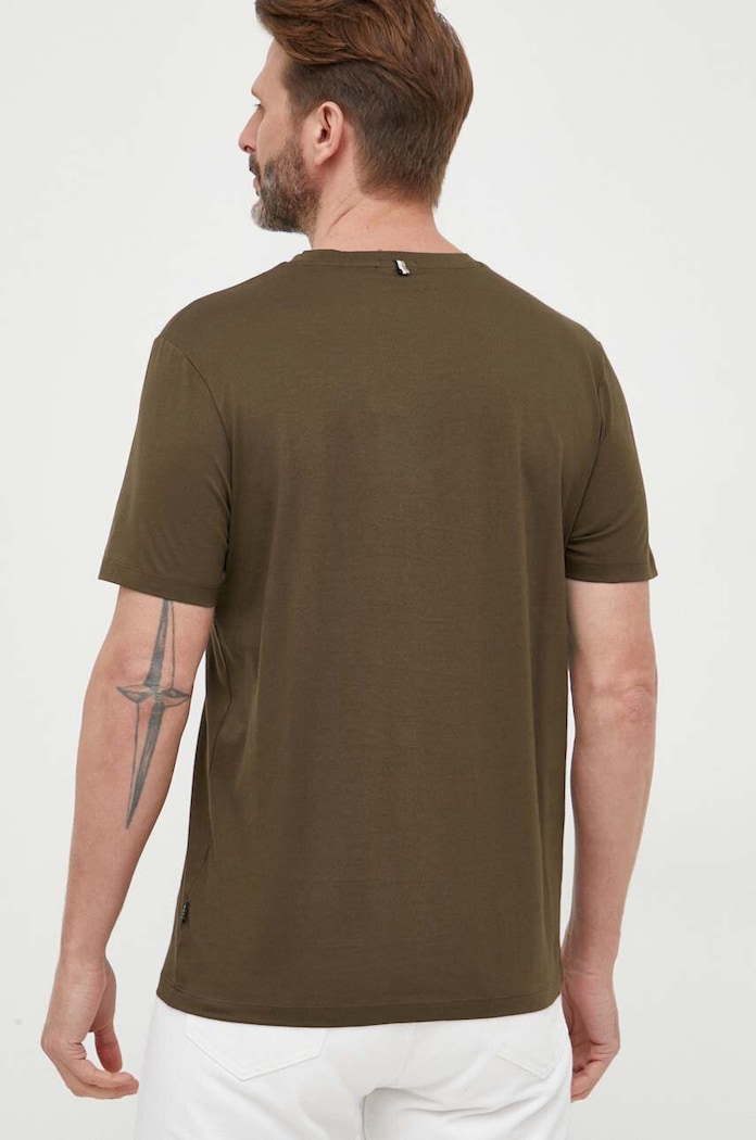 Odzież BOSS T-shirt męski bawełniany 50468395 zielony