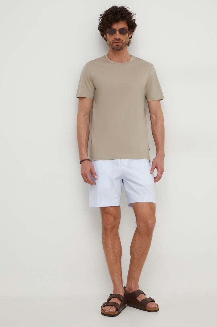 BOSS T-shirt męski bawełniany 50468395 beżowy AA00