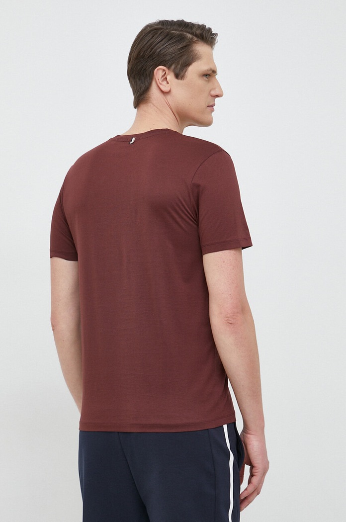 Ρούχα BOSS t-shirt ανδρικό βαμβακερό 50468395 μπορντό