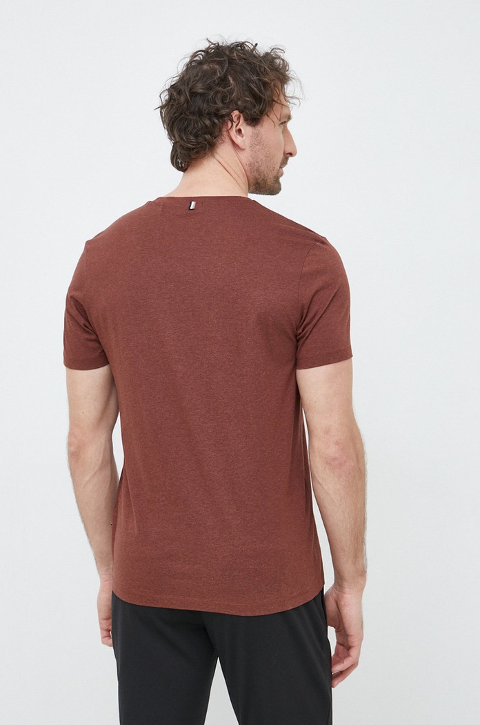Odzież BOSS T-shirt męski bawełniany 50468395 brązowy