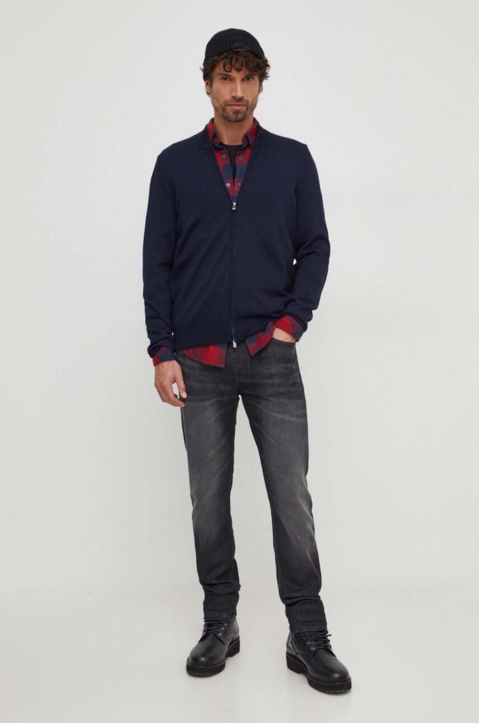 BOSS t-shirt ανδρικό βαμβακερό 50468395 μαύρο AA00