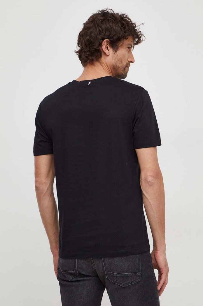 Ρούχα BOSS t-shirt ανδρικό βαμβακερό 50468395 μαύρο