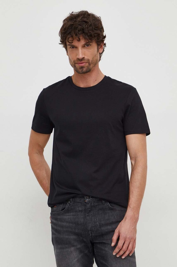 BOSS t-shirt ανδρικό βαμβακερό μαύρο 50468395