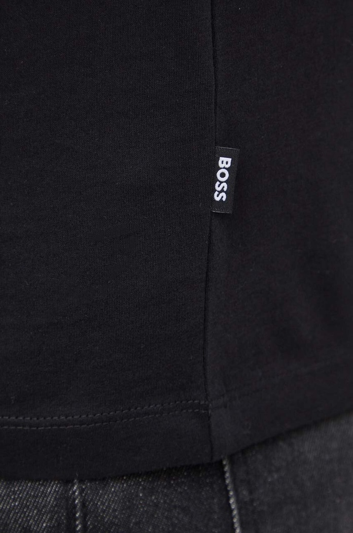 BOSS t-shirt ανδρικό βαμβακερό 50468395 μαύρο