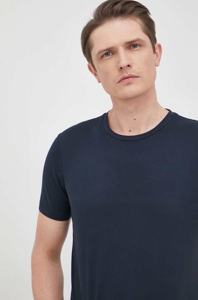 BOSS t-shirt ανδρικό βαμβακερό slim σκούρο μπλε 50468395