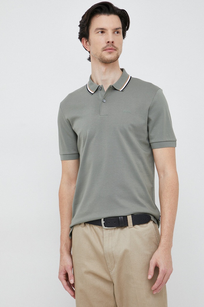 BOSS polo pánské bavlněné Penrose 38 slim zelená 50469360