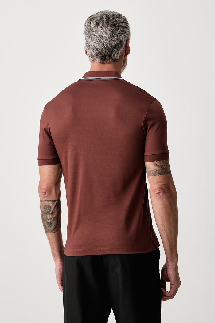 Odzież BOSS Polo męskie bawełniane Penrose 38 50469360 brązowy