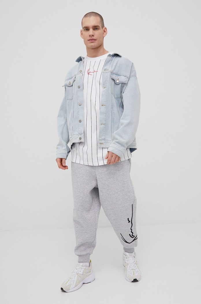 Karl Kani t-shirt bawełniany KKMQ32041WHT biały SS23